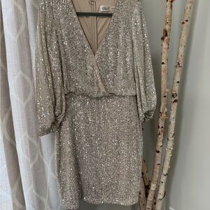 Eliza J Silver Sequin Mini Dress